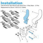 Set of 6 Easy-Off Aluminum Tarp Stops with 12 Clevis Pins 1705775