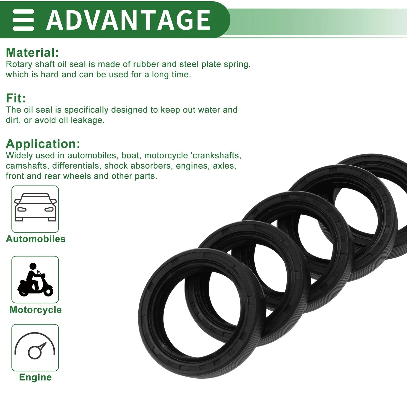 Oil Seal for Rotary Shaft (35x48x10mm)