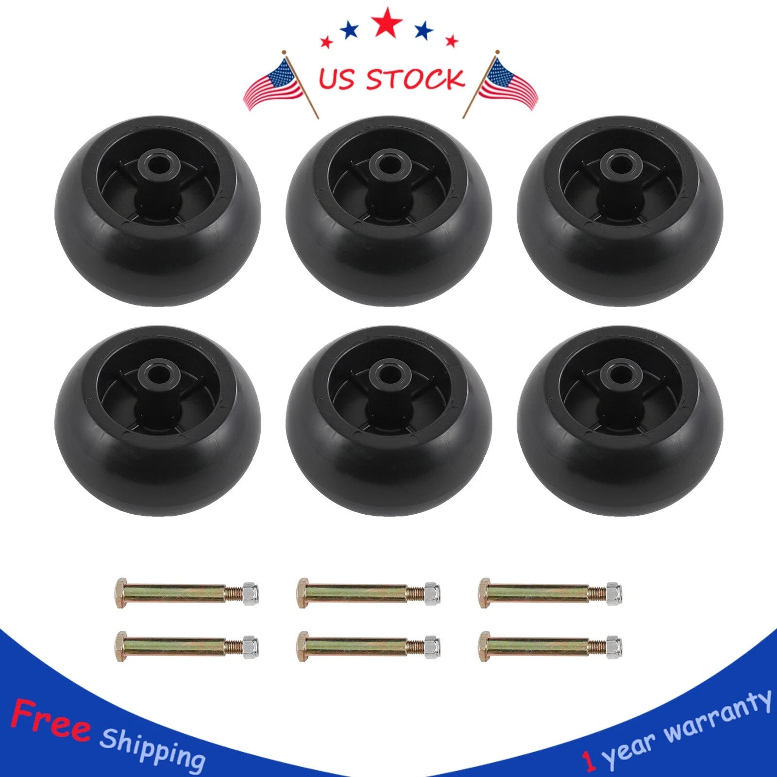 Set of 6 Heavy Duty Mower Deck Wheels for RZT50 RZT54 LT1050 SLT1554
