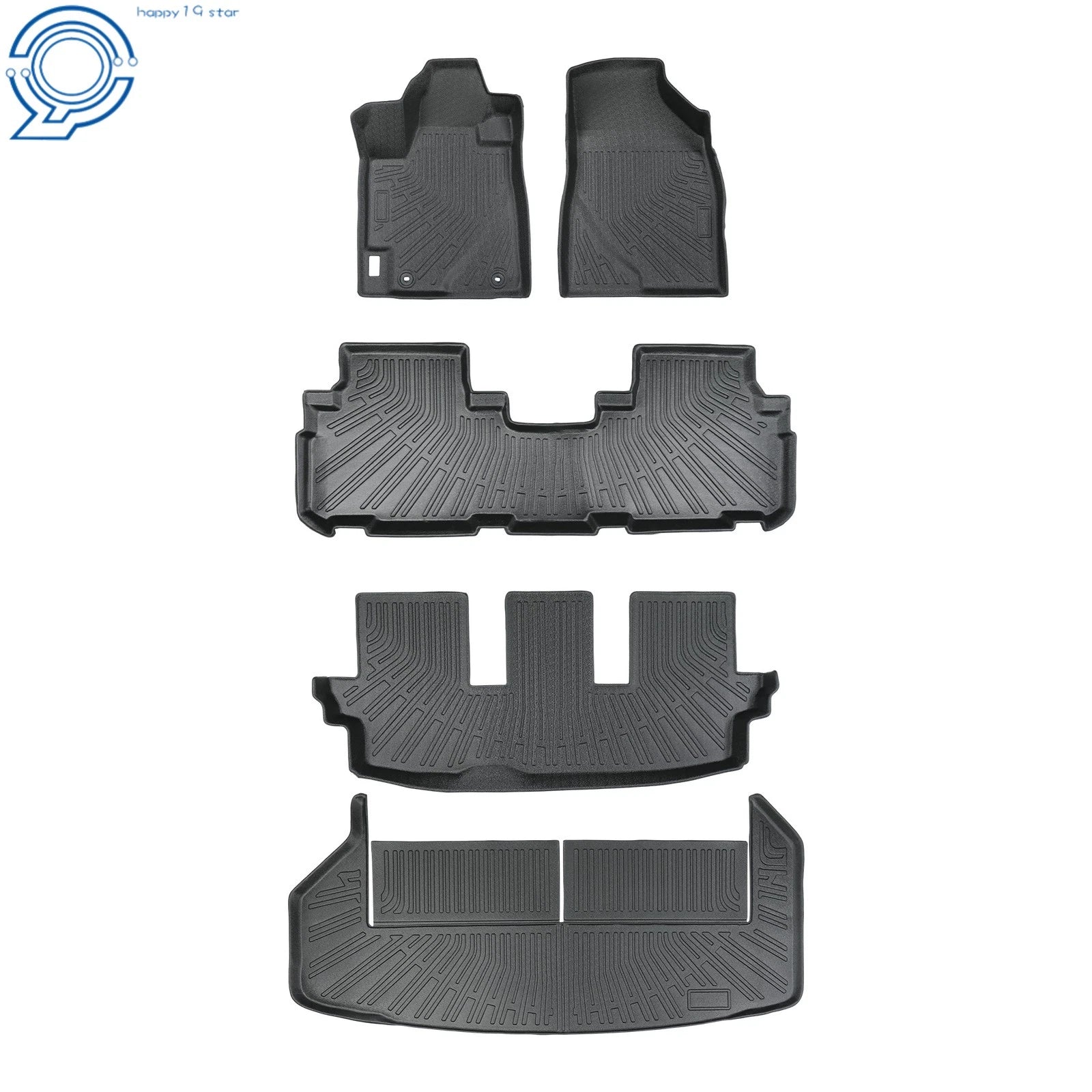 Set of 4 All Weather Black Floor Mats for Toyota Highlander (2008–2013)