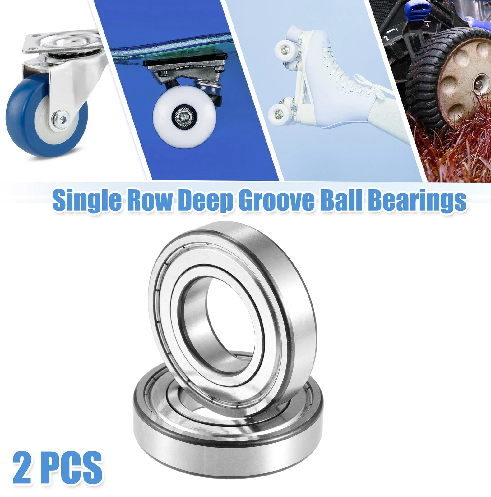 2 Pcs 6208ZZ Deep Groove Ball Bearings for Car (40x80x18mm)