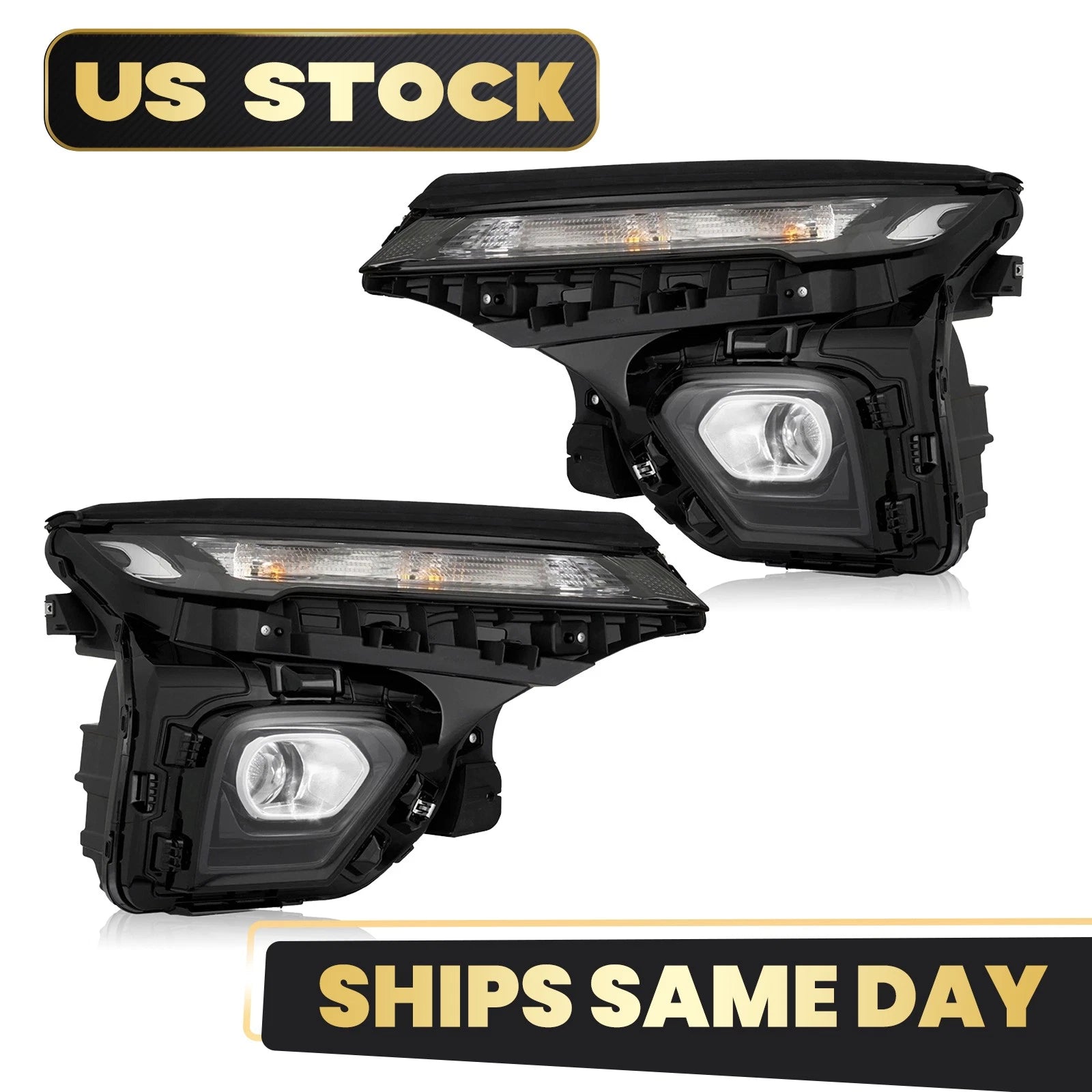 LED Headlights Pair for Chevy Trailblazer LS (2024–2026) w/Halogen Signal & Bulbs
