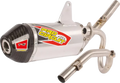 Pro Circuit T-6 Exhaust System for KLX 140 (2010–2023) - Stainless Steel/Carbon Fiber
