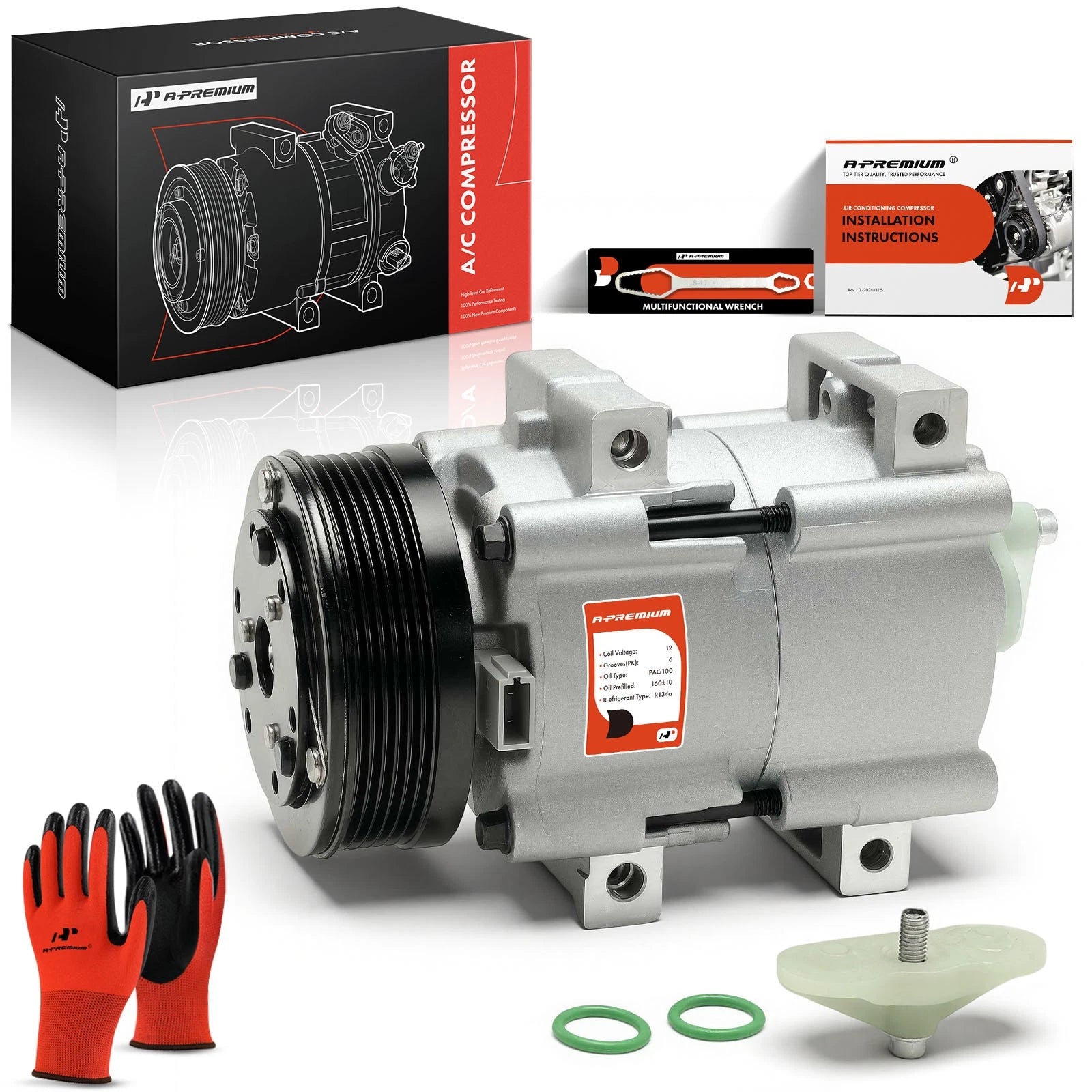 A/C Compressor with Clutch for Ford Taurus Mercury Sable (2001–2007)