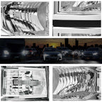 Headlight Replacement for Chevy Silverado (2014–2015) Chrome Housing Clear Corner