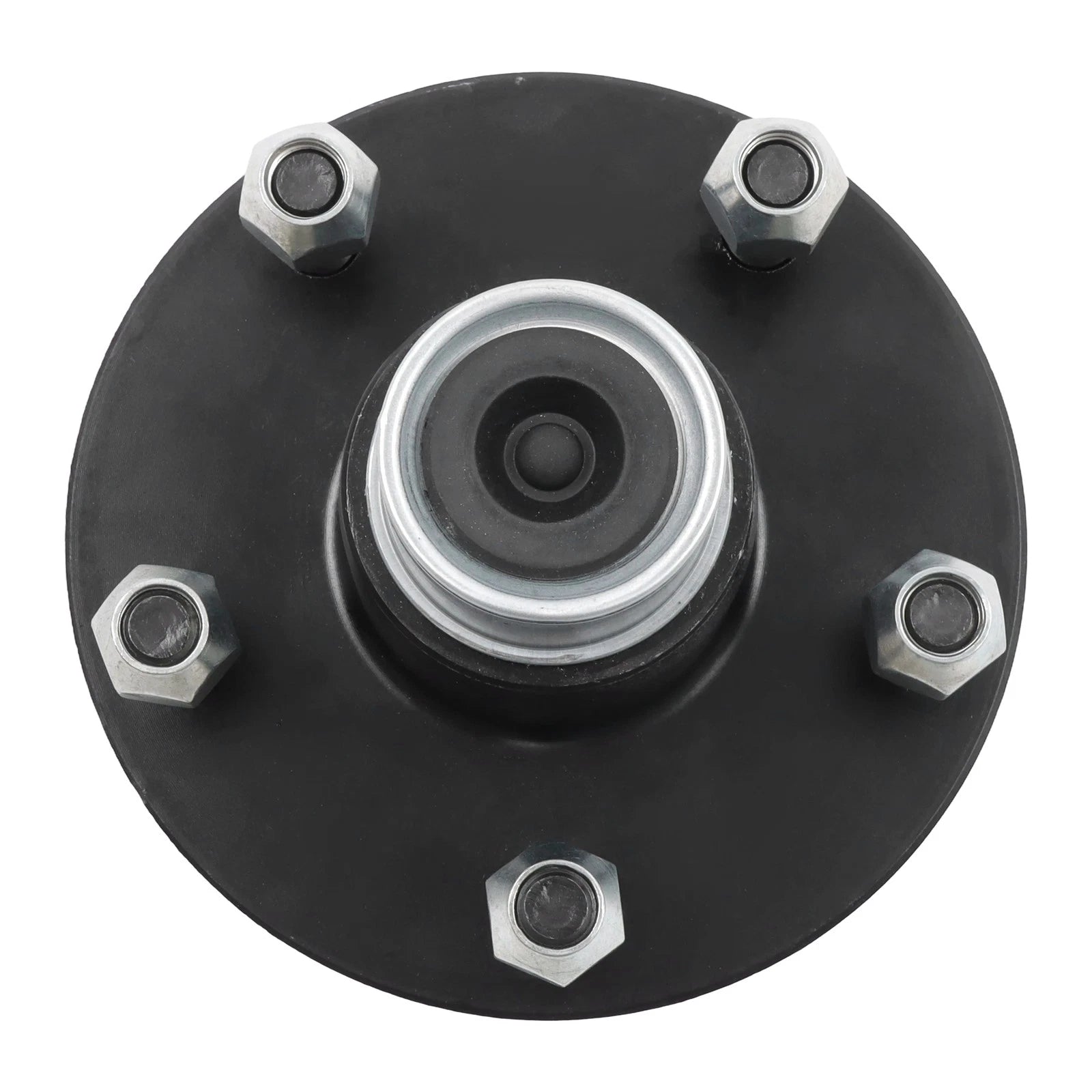Set of 4 Spindle Trailer Hub Kit 5 on 5" Round (Pre-assembled, Pre-lubricated)