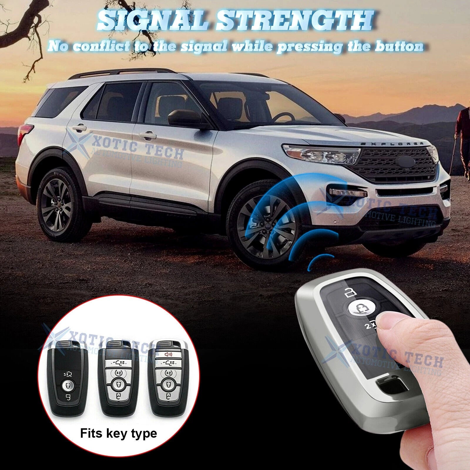2pcs Silver Remote Key Fob Shell Case for Ford Explorer Edge F-150 F-250 (2011-2025)