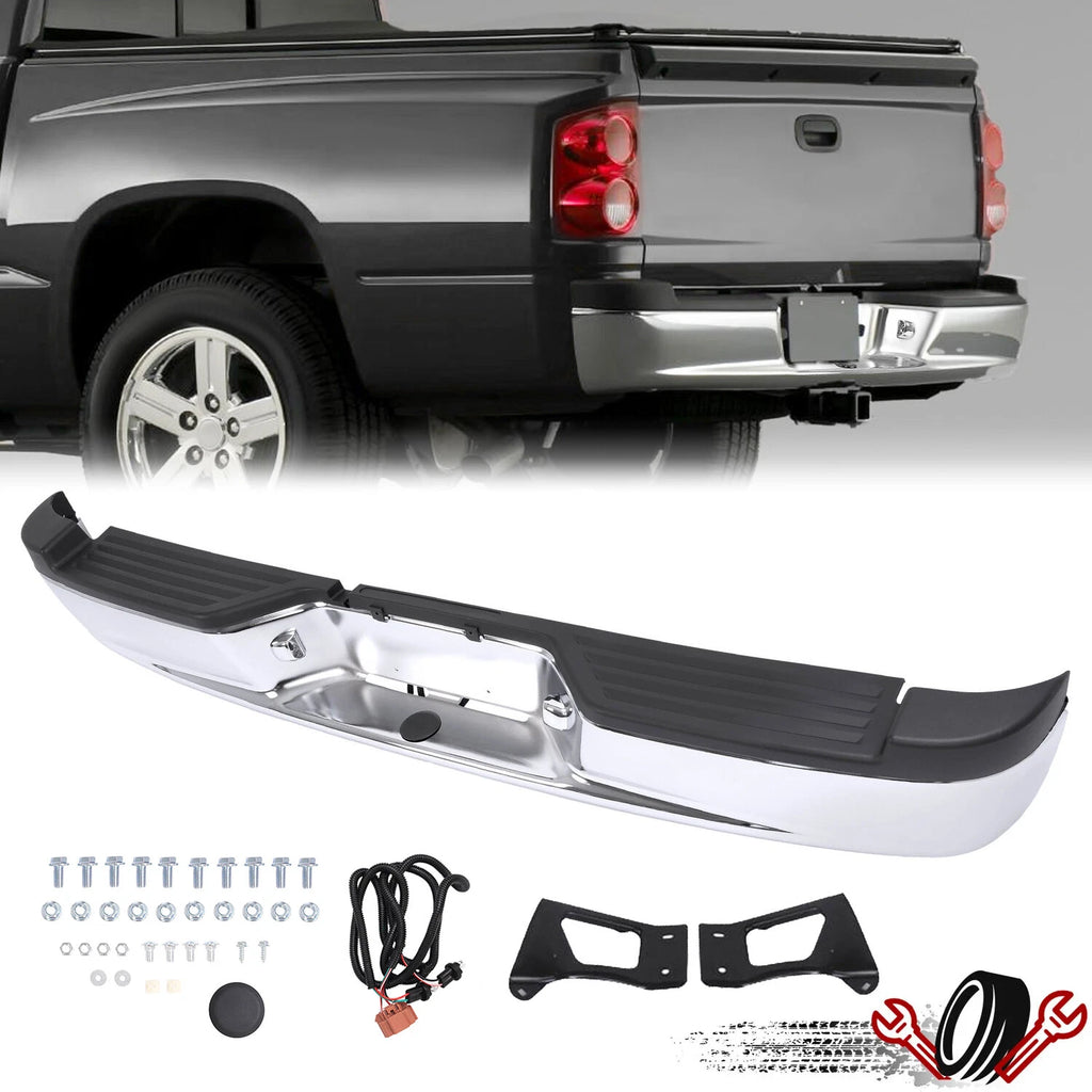 Silver Chrome Rear Step Bumper for Dodge Dakota (2005–2011)