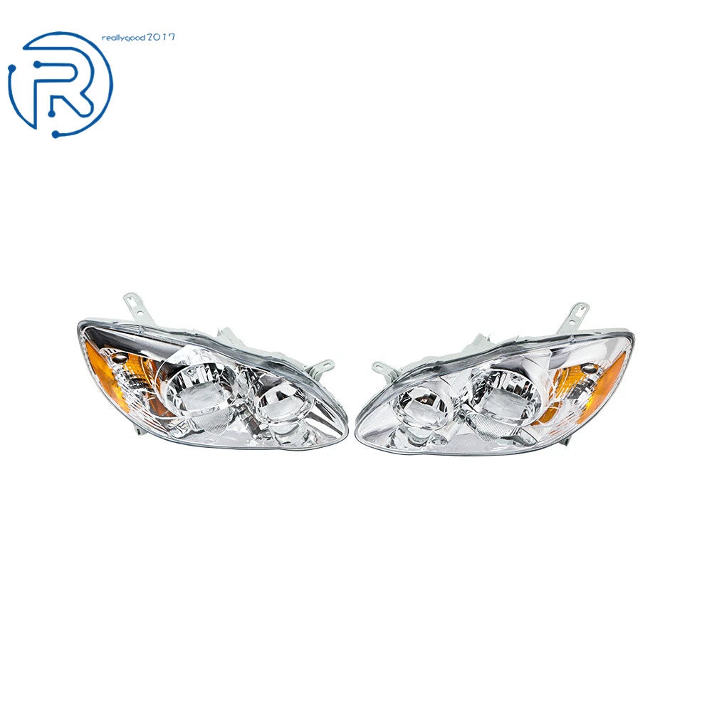 Set of 2 Halogen Headlights for Toyota Corolla (2003-2008)