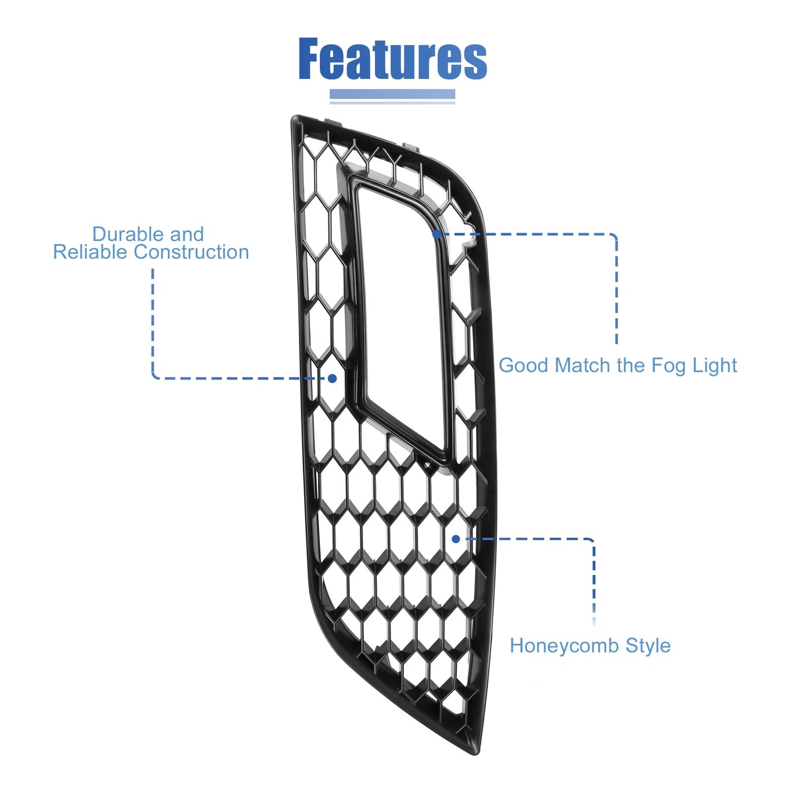 Pair Fog Light Mesh Grille Cover for Audi A4 B8.5 (2013–2016) Black
