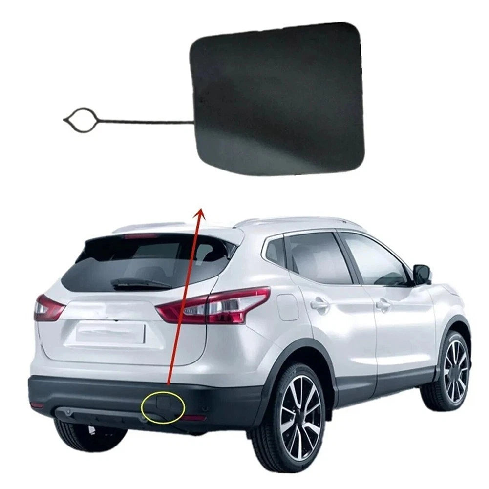 Black Rear Bumper Tow Hook Eye Covers for Nissan Qashqai