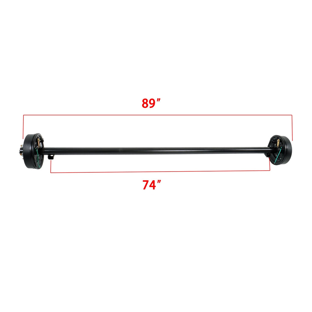 3500lbs Electric Brake Trailer Axle for 5 Lug (89" Hub Face, 74" Spring Center)