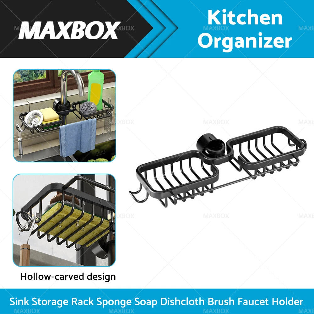 2X Kitchen Sink Rack Organizer Drain Basket Holder for Kitchen