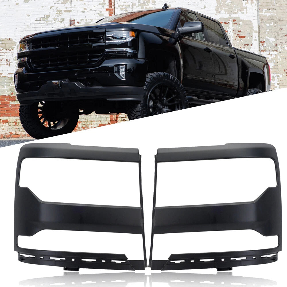Headlight Trim Bezel Cover for Chevy Silverado 1500 (2016â2018) Black
