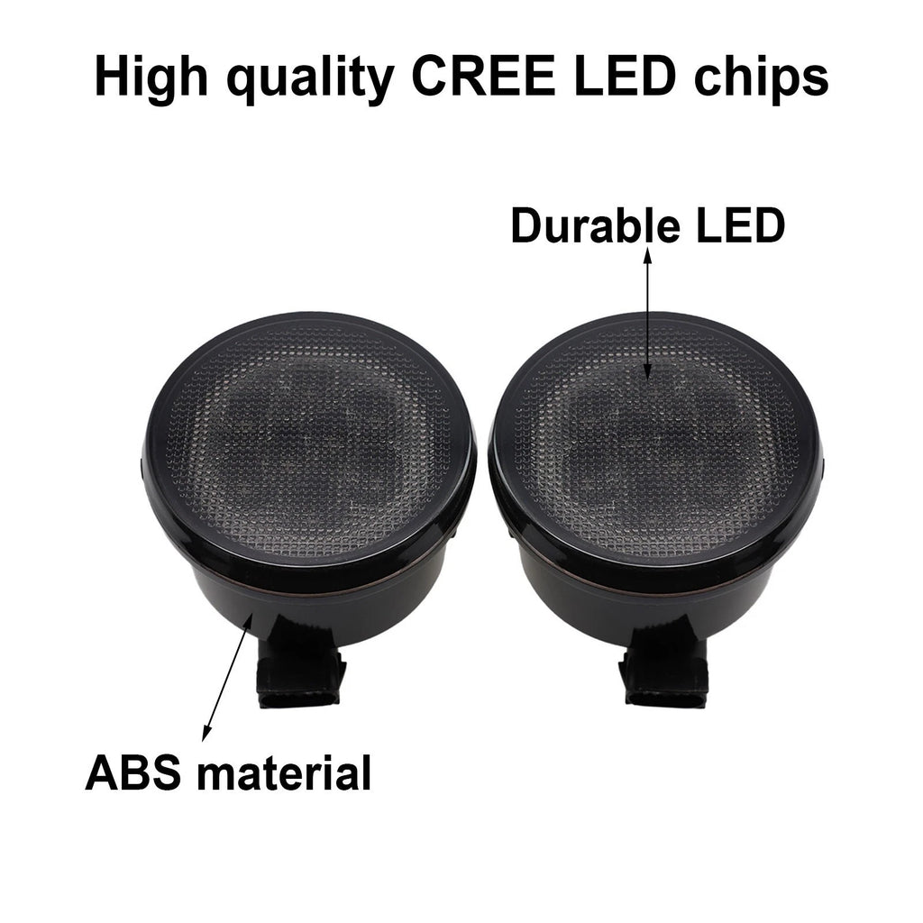 2X Turn Signal Lights for Car Truck (Amber LEDs, Smoke Lens)