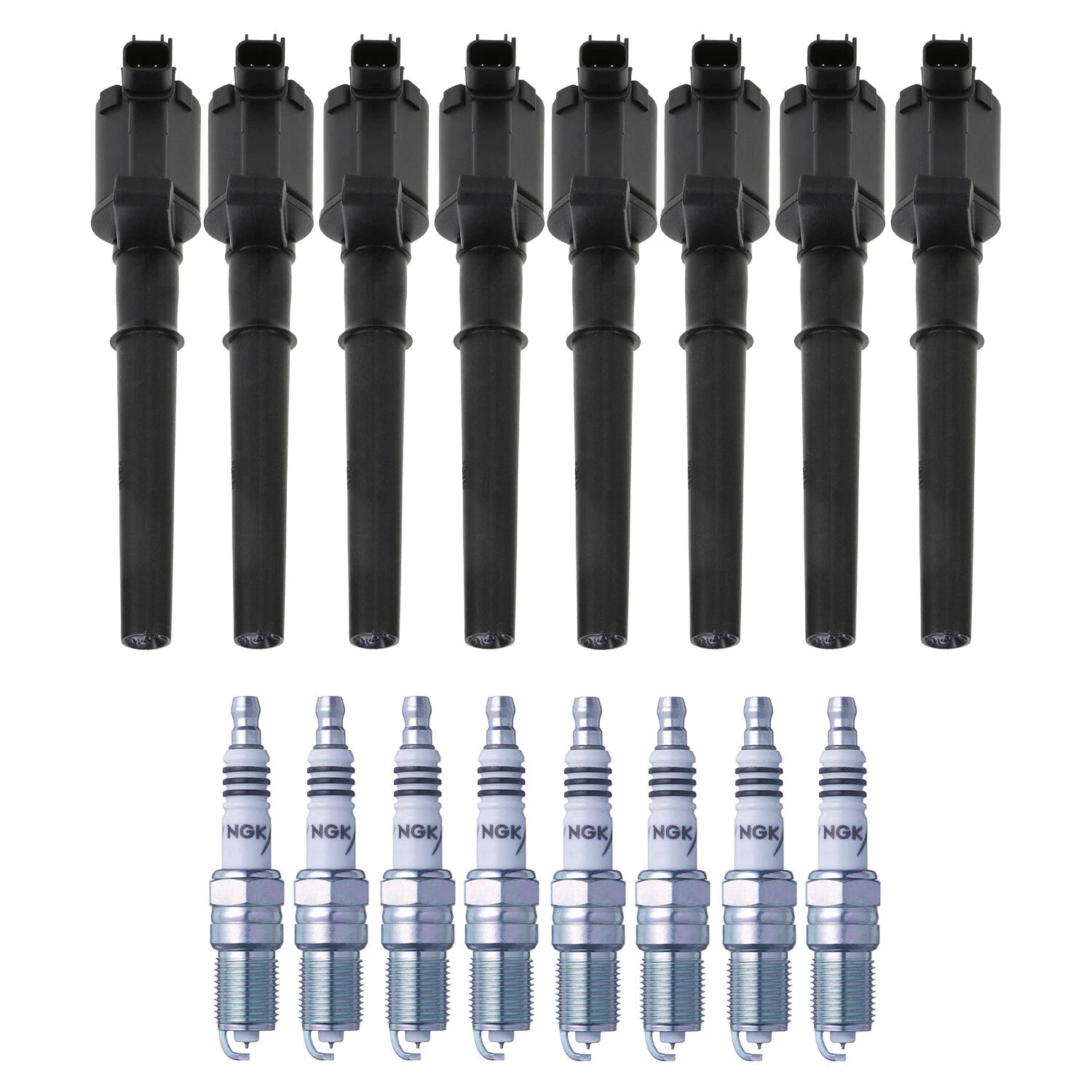 Set of 8 Ignition Coils & NGK Iridium IX Spark Plugs for Ford Mustang (1994–2004)