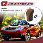 1 Pc Gear Shift Knob Cover for Subaru Forester (2006–2012) Brown Faux Leather