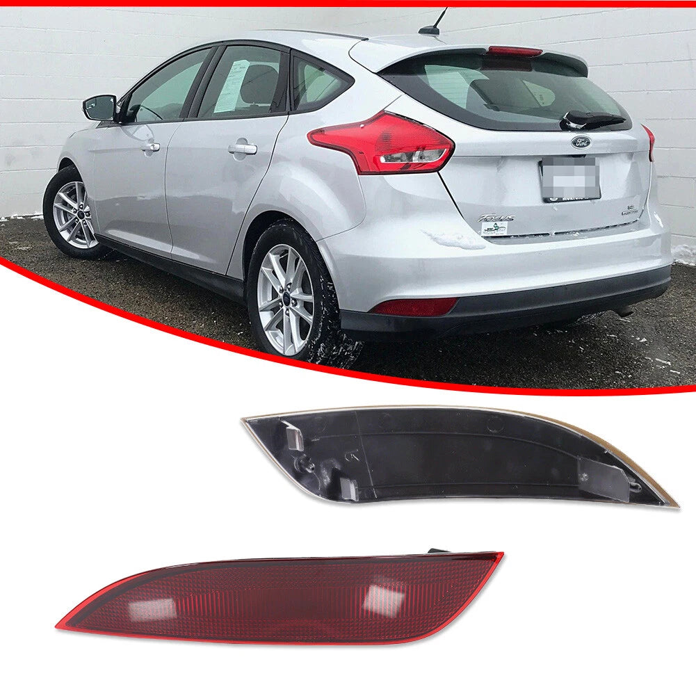 2X Red Reflector Panel for Ford Focus Hatchback (2015–2018)