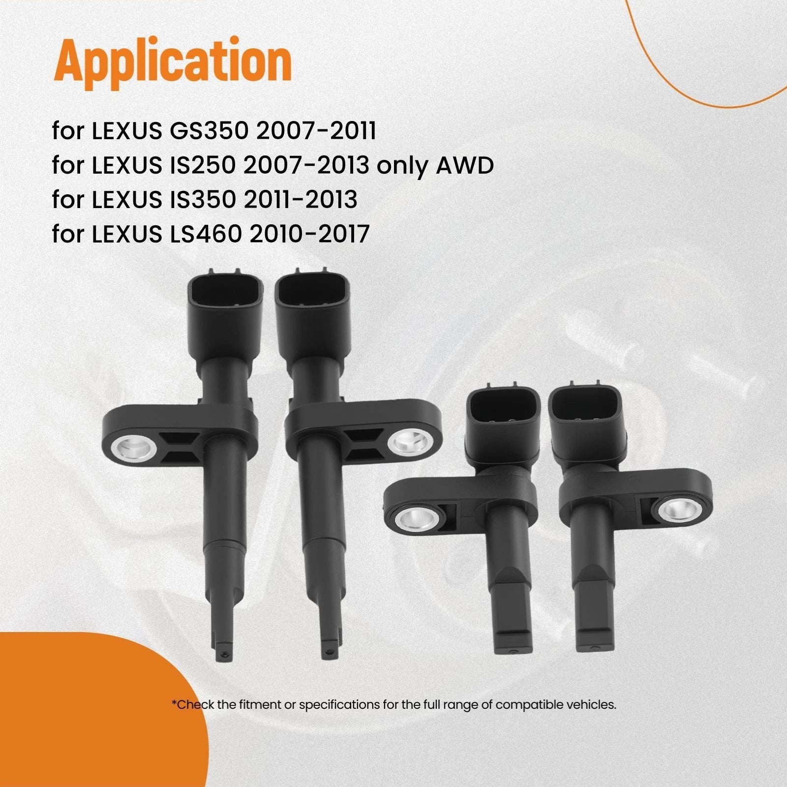 ABS Wheel Speed Sensor Set for Lexus IS250 IS350 (2007–2013) 89542-30270