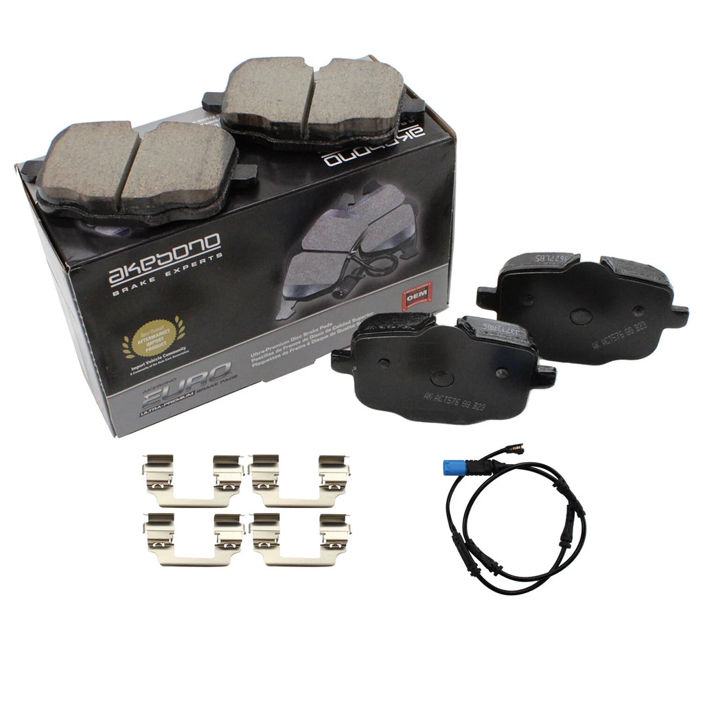 Set of 4 Akebono Euro Ultra Premium Rear Ceramic Brake Pads for BMW X5 X6 (2007–2019)
