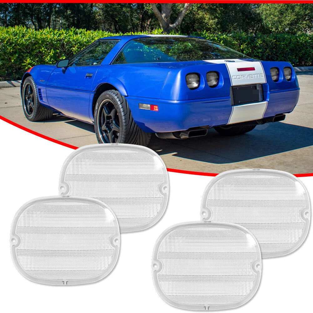 Set of 4 Clear Tail Light Lenses for Chevy Corvette C4 (1990–1996)