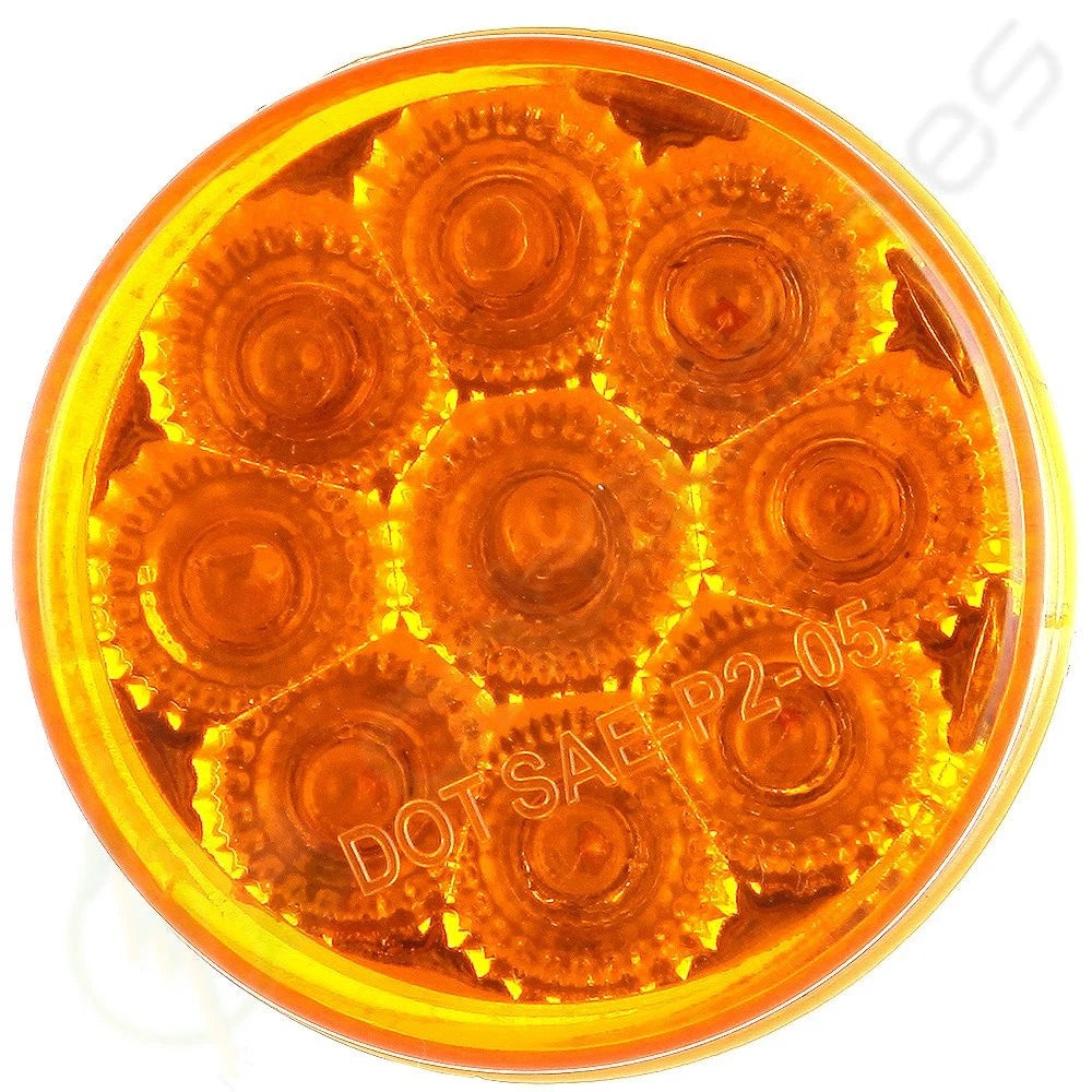 Pack of 10 LED Amber Side Marker Lights 2" Round 12V for Trailer Truck