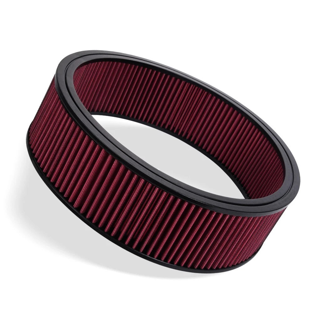 14" x 4" Red Round Washable Air Filter Element for Universal Applications