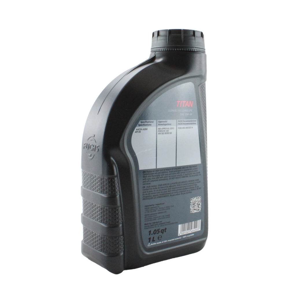 Fuchs TITAN SUPERSYN LONGLIFE SAE 0W-40 Engine Oil 1L for BMW Mercedes