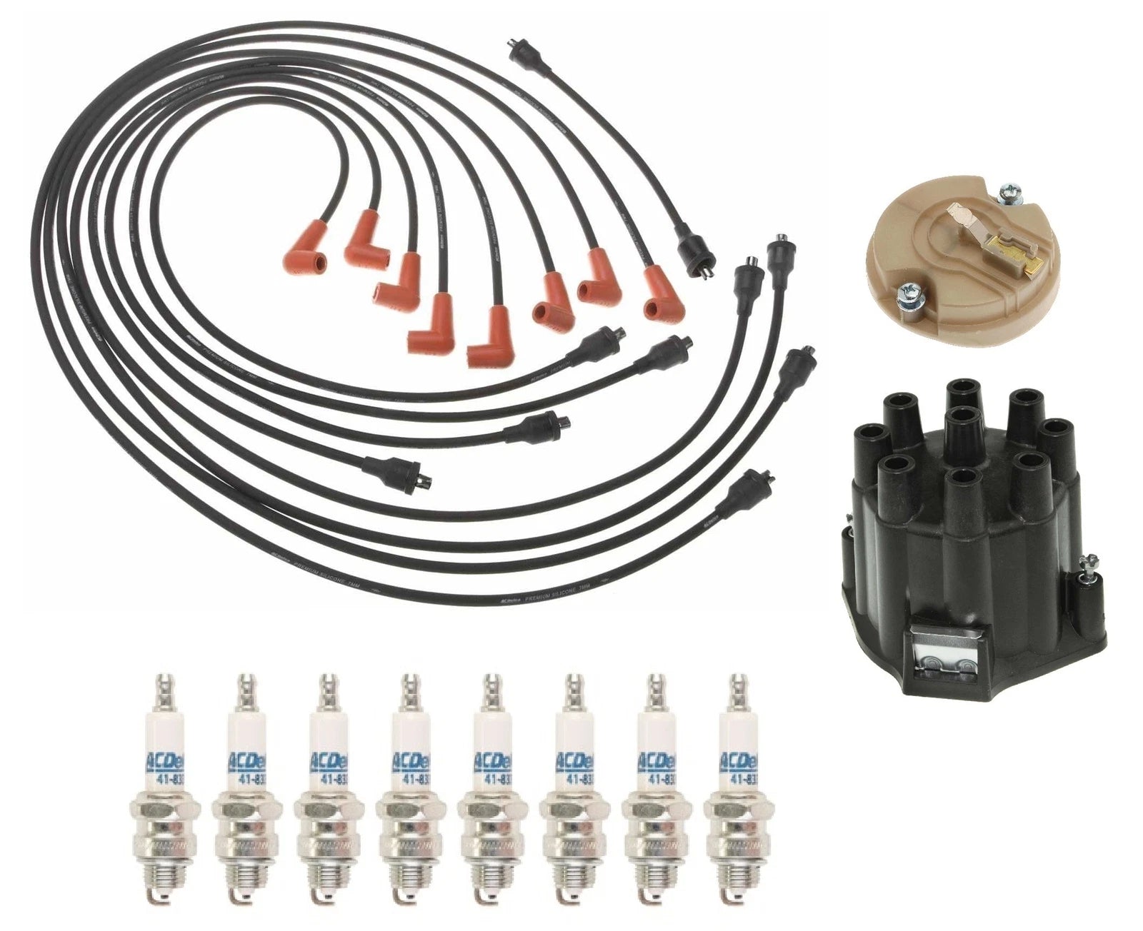 ACDelco Ignition Kit for Chevy Impala V8 (2000–2005) - Rotor, Cap, Wires, Plugs