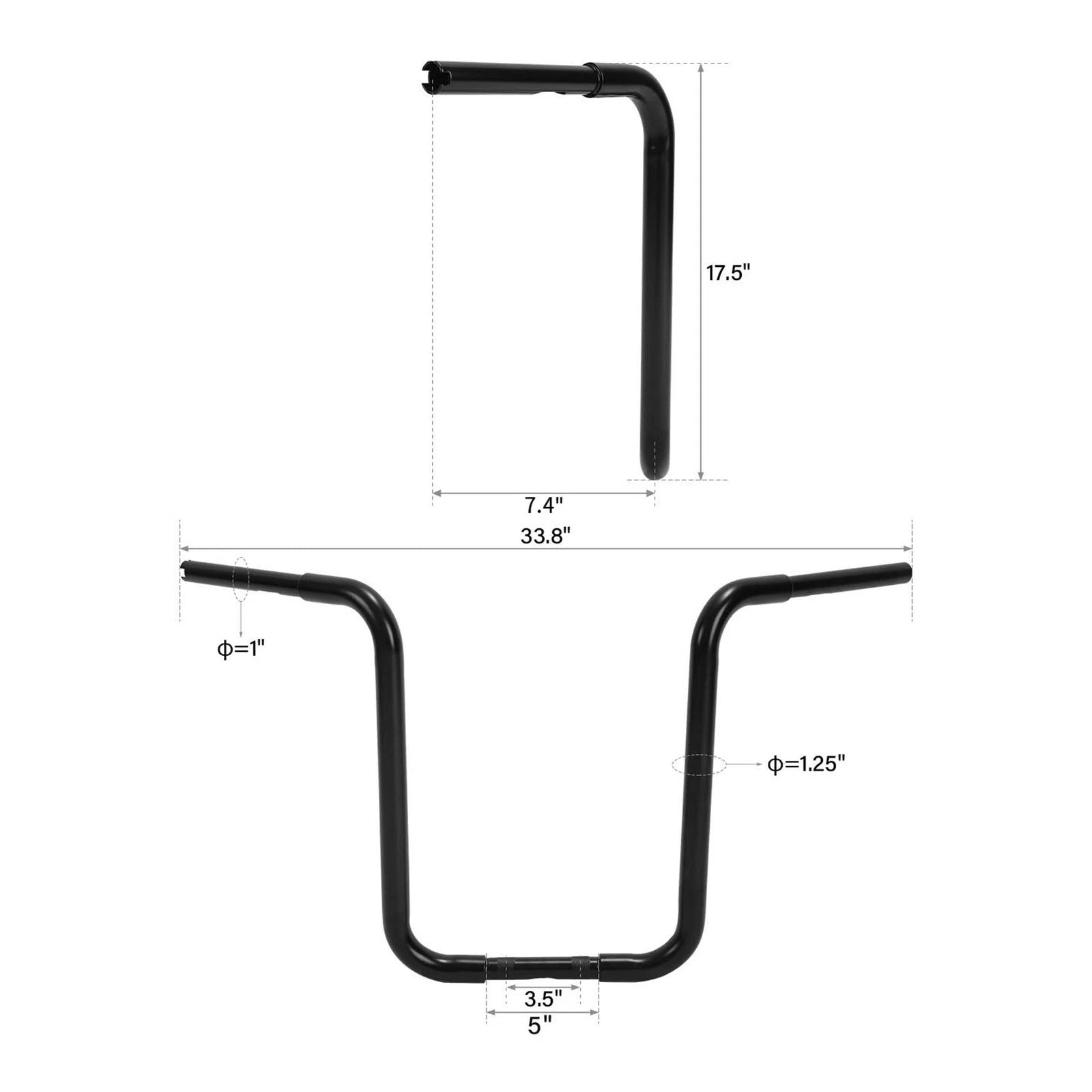 Ape Hanger Handlebar 1" Clamp for Harley Sportster Softail Dyna (18")