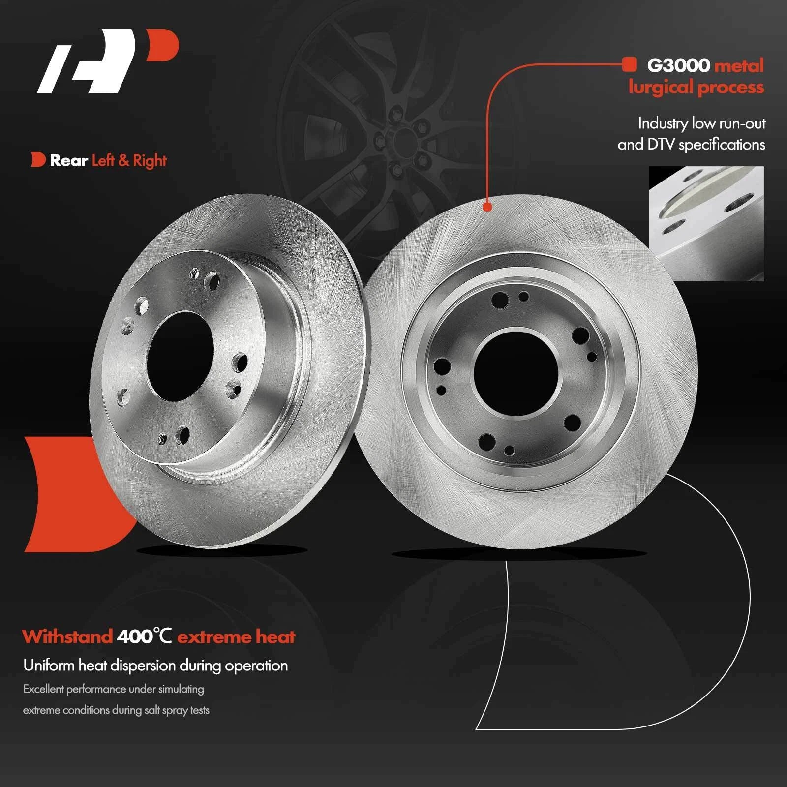 Front & Rear Disc Brake Rotors for Honda Accord (2003–2006)