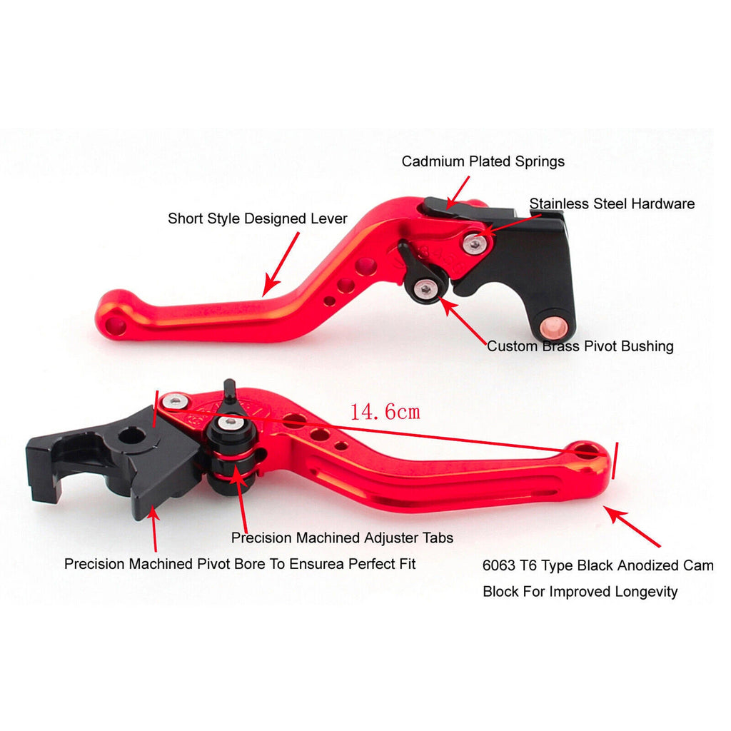 Short Clutch Brake Lever for Vespa GTS 300 Super (2008–2023) Red T9