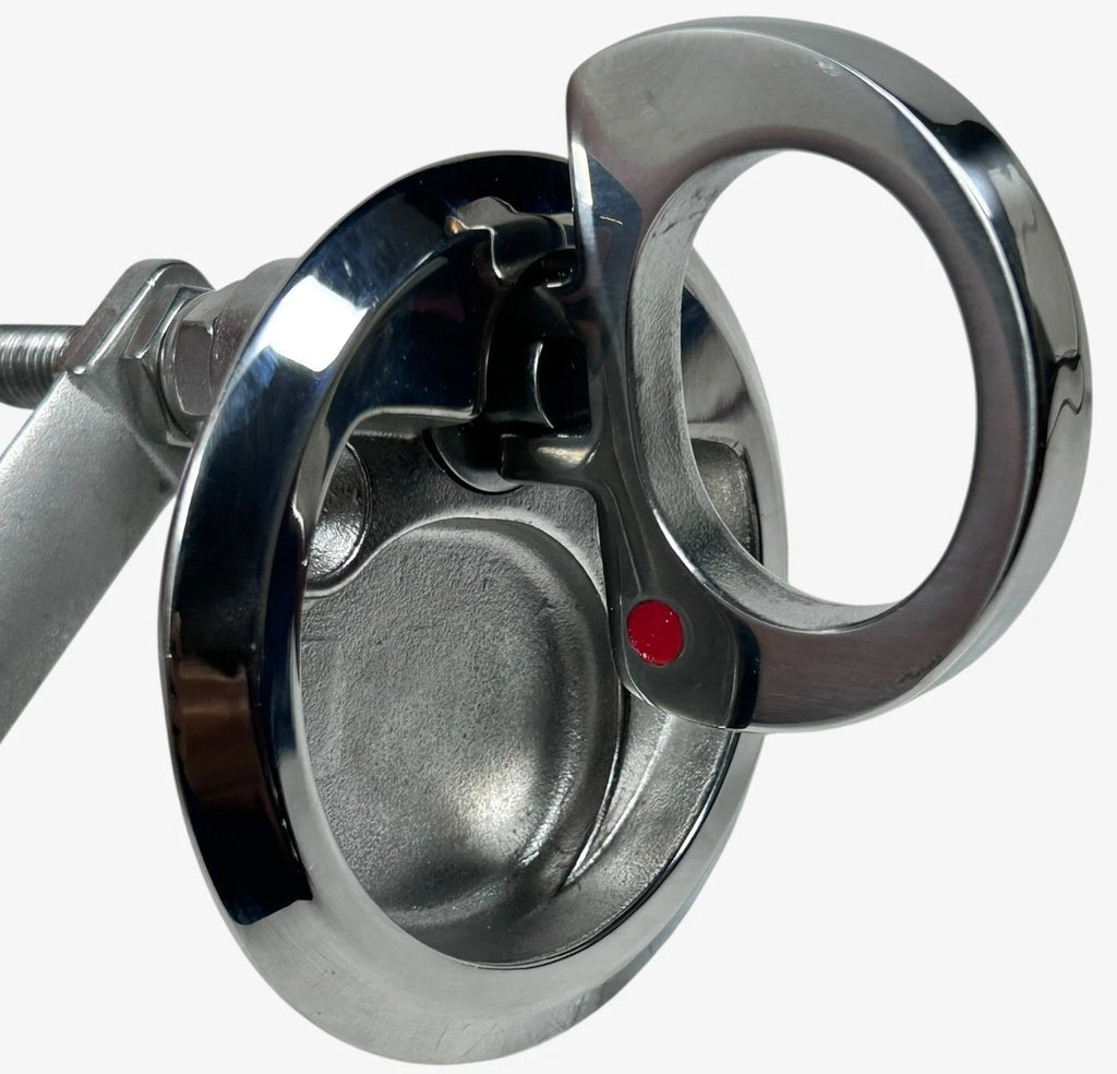 Marine Pull Lift Latch for Face Cutout 3 3/8" (Non Locking Stainless Steel)