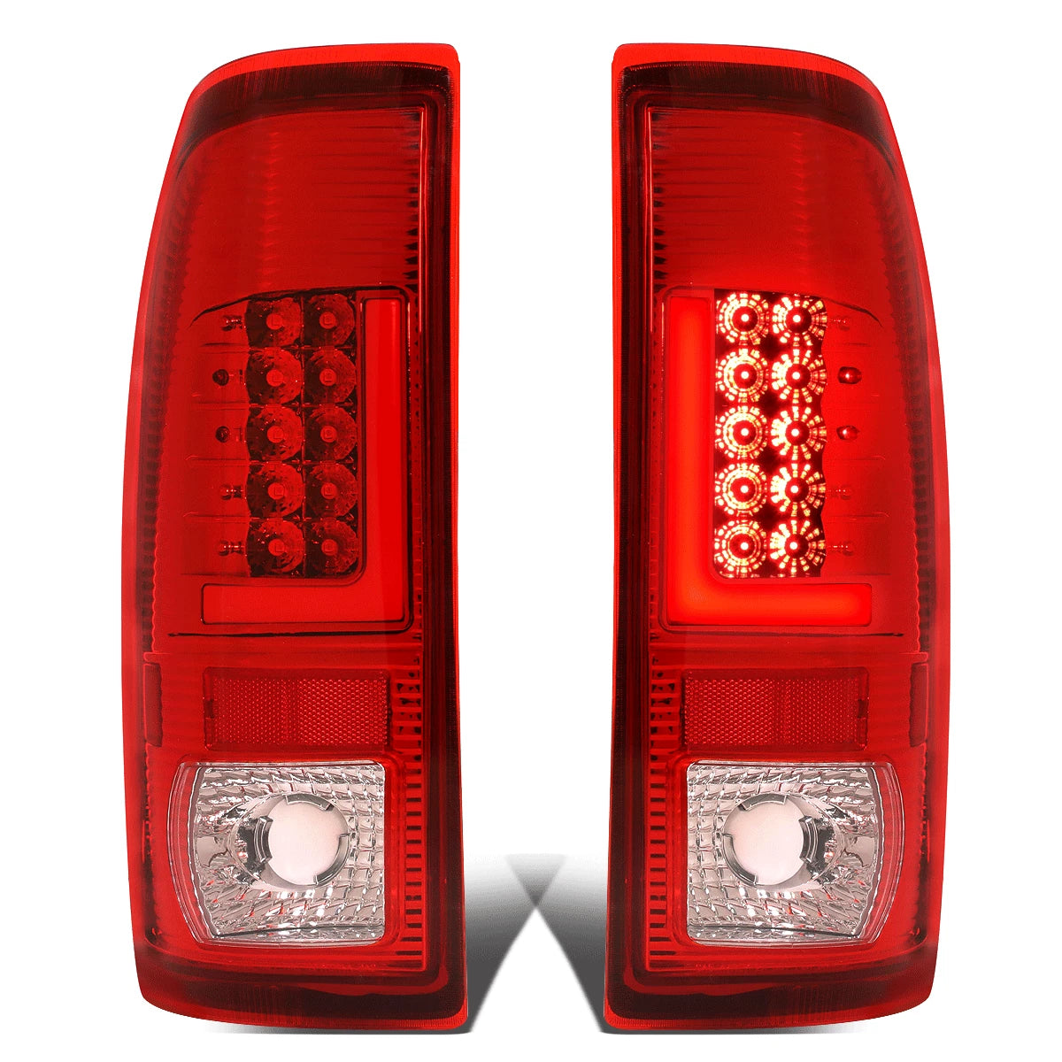 Red LED L-Bar Tail Brake Light Reverse Lamp for Ford Super Duty F150 (1999–2007)