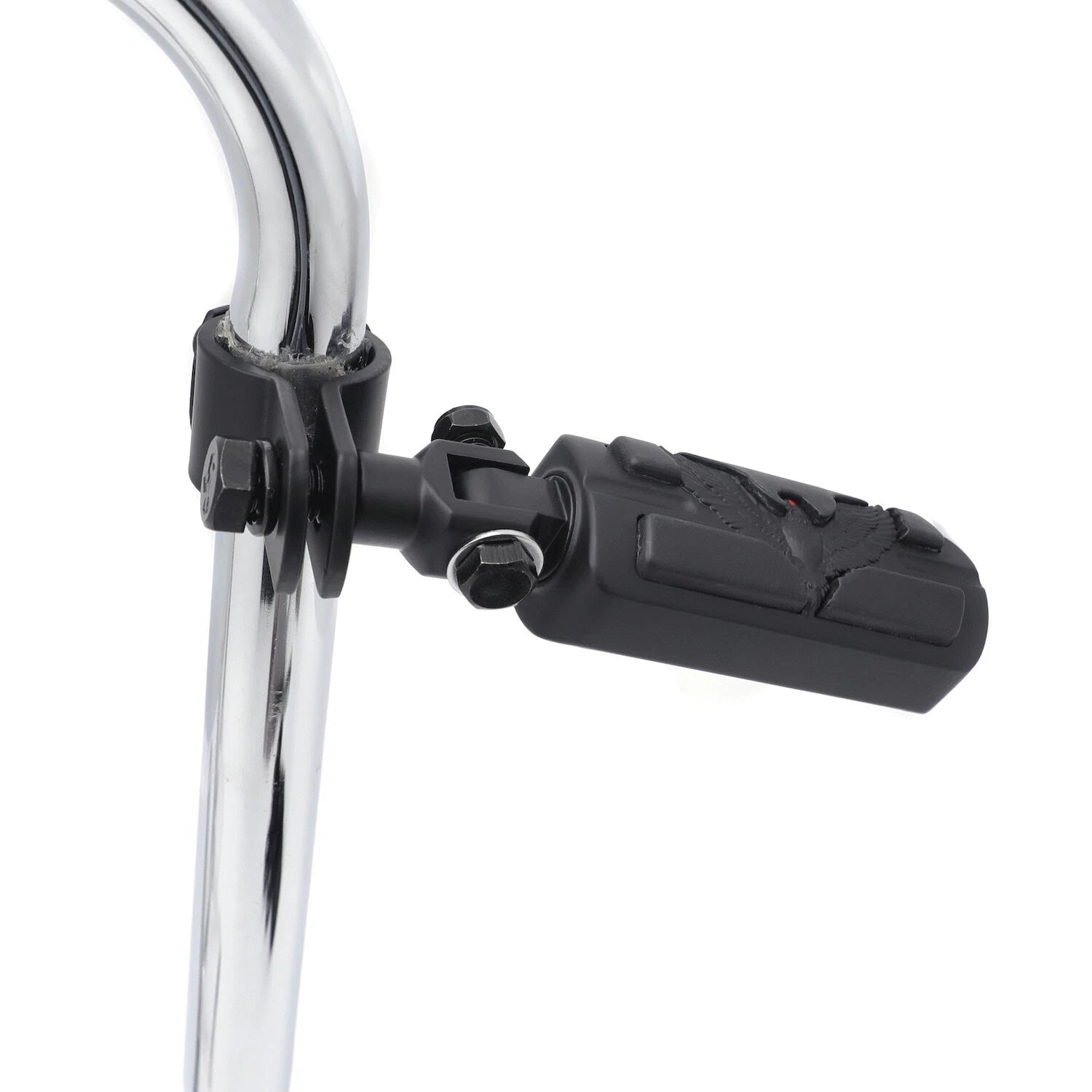 Black Hawk Eagle Foot Pegs for Suzuki Intruder, Harley Sportster (1" & 1.25" Clamp)