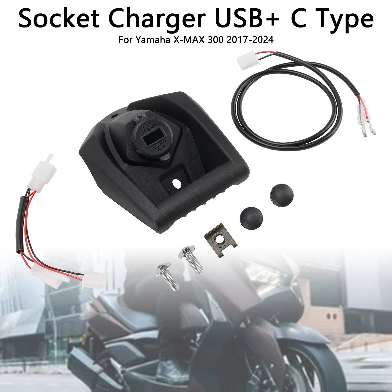 12V USB+C Quick Charger Socket for Yamaha X-MAX 300 (2017–2025)