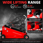 5.5-15.35 Hydraulic Floor Jack 3000lbs Capacity with Swivel Casters