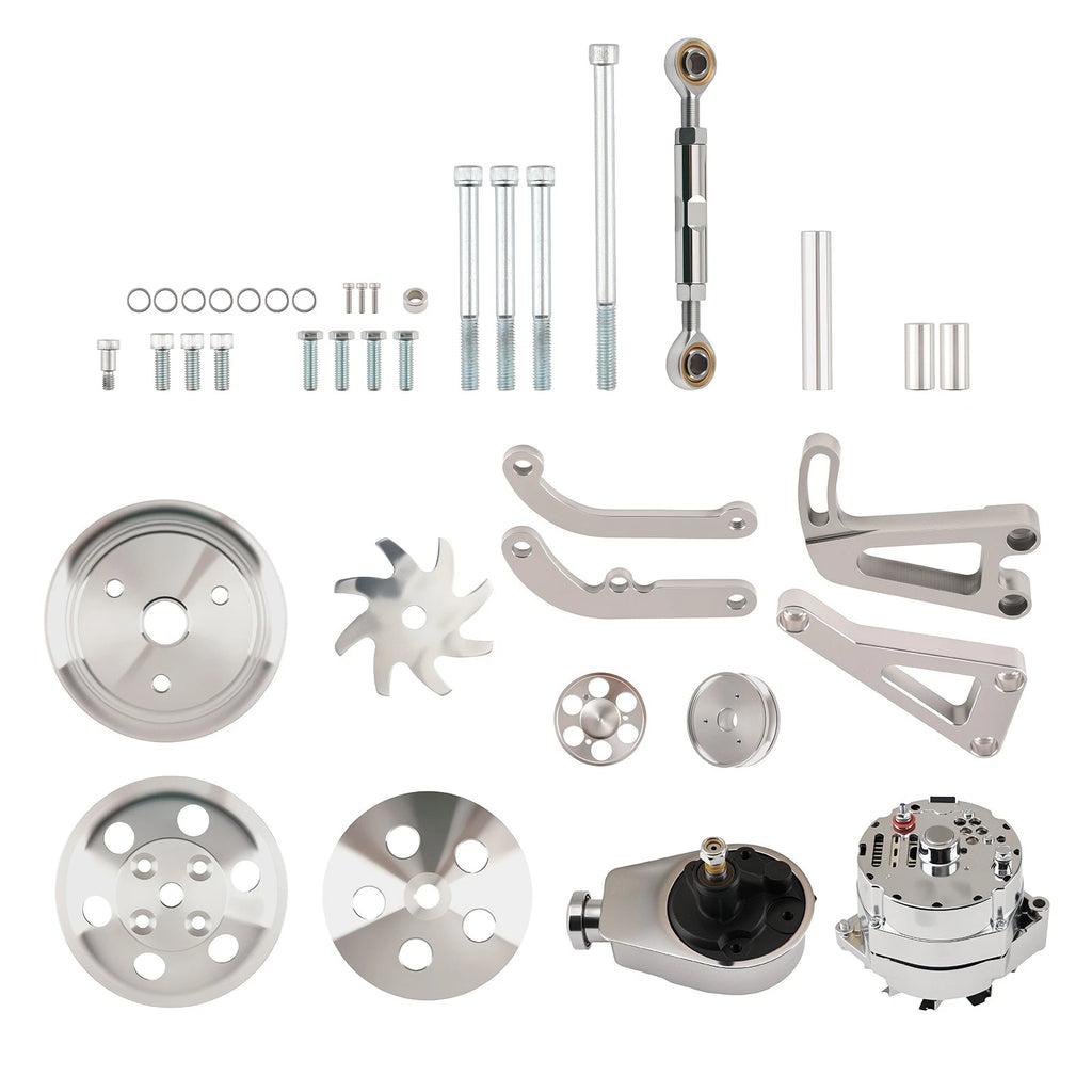 Chrome Engine Bracket Set for Chevy Small Block (1969–1987)
