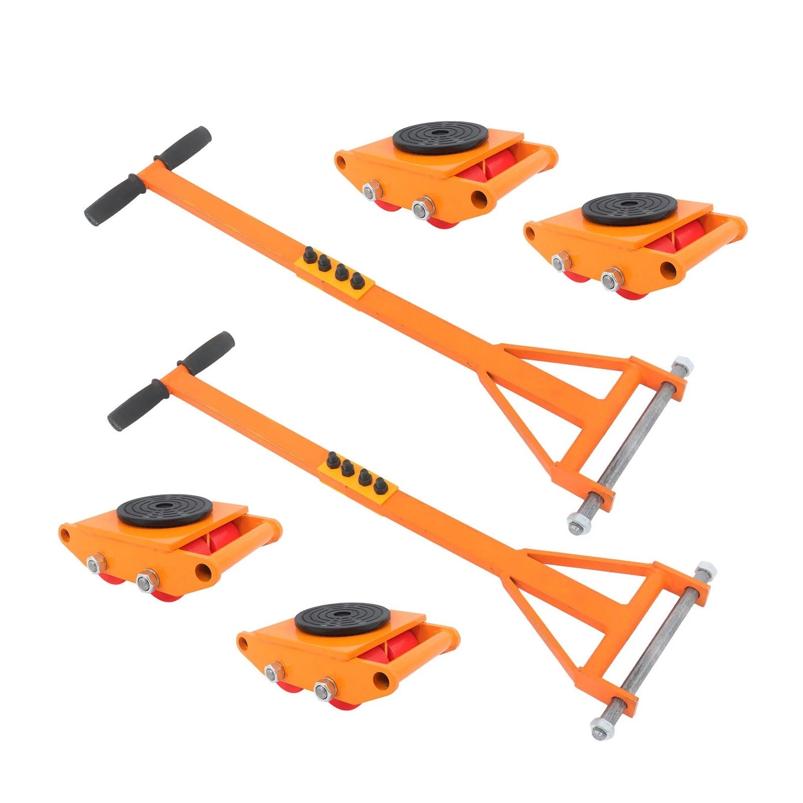 Set of 4 Heavy Duty Machinery Skates Dolly 6T with 360° Rotation