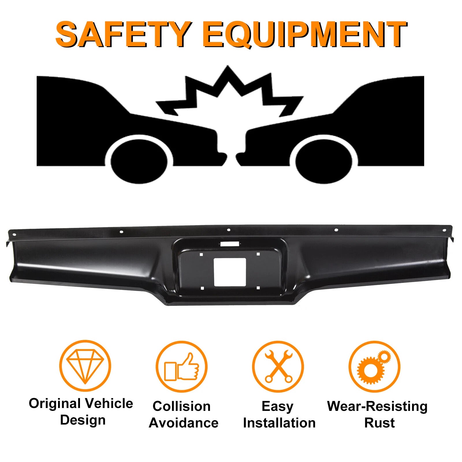 Rear Bumper Roll Pan + License Plate Light for S10 S15 Sonoma (1982–1993)