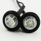 4x White Round LED Bullet Button Side Marker Lights for Car Truck Trailer DC 12V