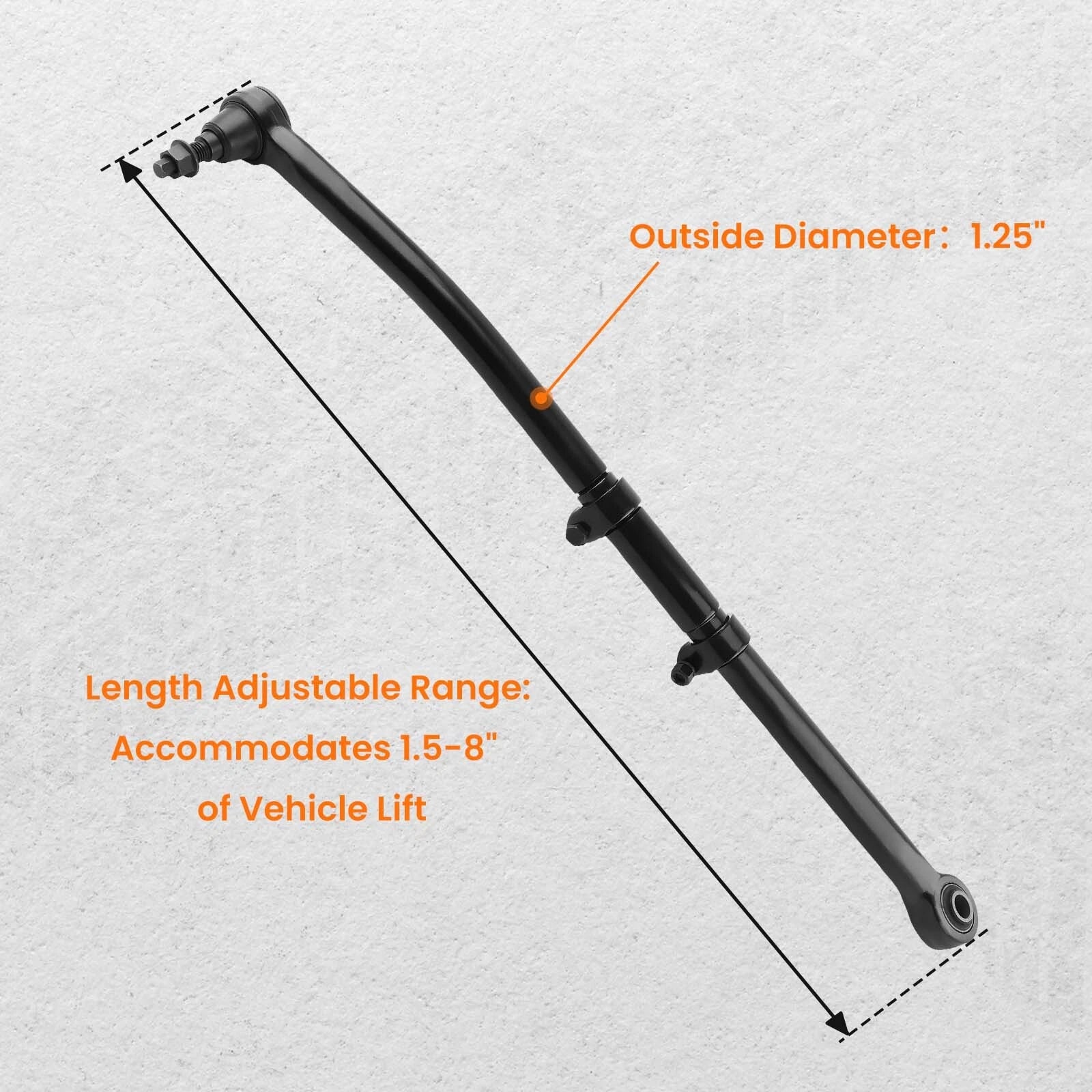 Adjustable Front Track Bar 1.5-8" Lift for Ford F250 F350 Super Duty (2017–2022)