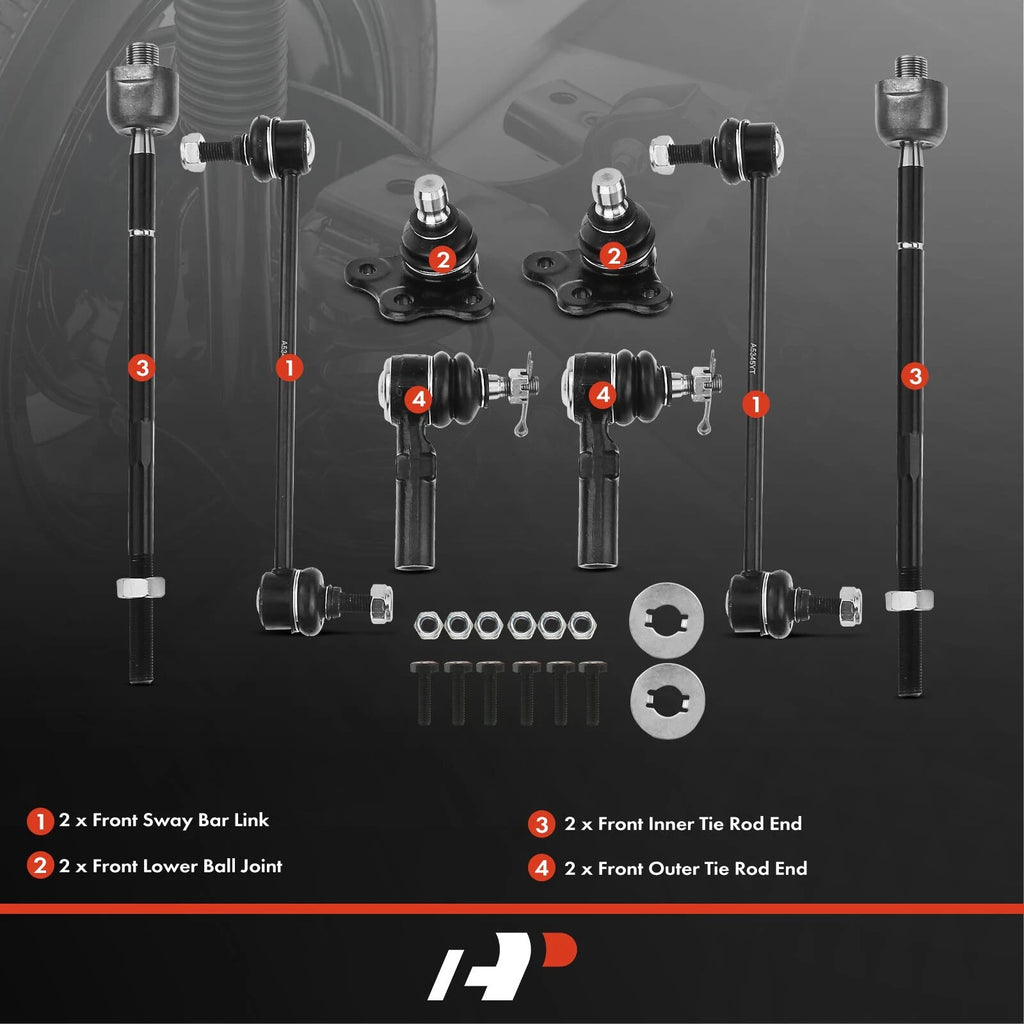 8x Front Sway Bar & Tie Rod for Saturn LS (2000-2004)