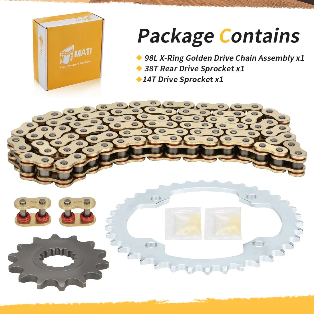X-Ring Drive Chain + Sprocket for Yamaha Raptor 700 YFM700 (2006–2024)