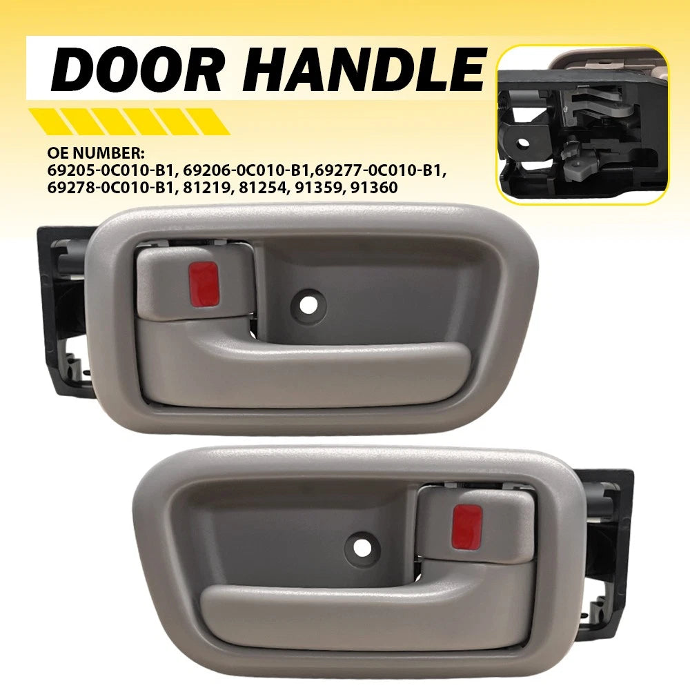 Set of 2 Inside Door Handles & Bezels for Toyota Tundra (2000–2006) Beige