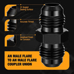 2-Piece 8AN Male Flare Coupler Adapter for Vehicle Fluid Hose
