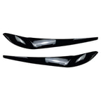 Set of 2 Front Headlight Eyebrow Eyelid Covers for BMW X3 F25 X4 F26 (2014–2017) Gloss Black