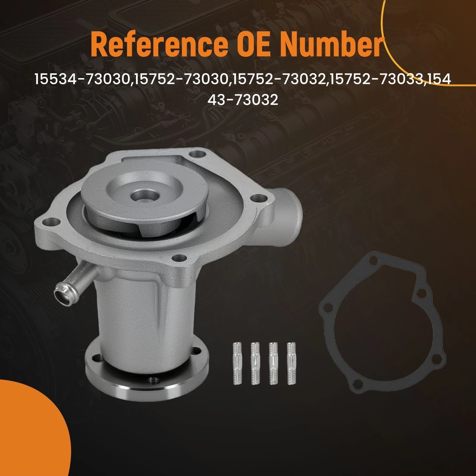 Engine Cooling Pump for Kubota D650 D750 (15752-73033, 15552-73030, 15443-73034)