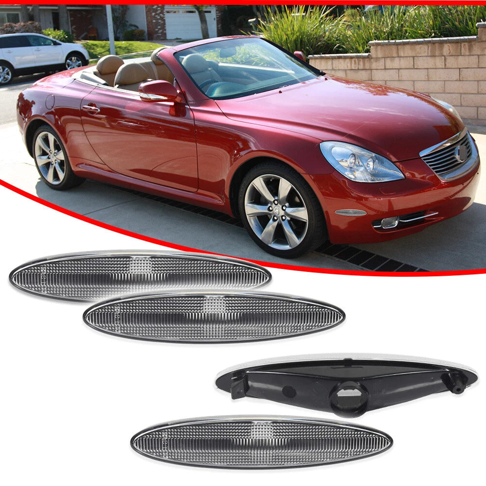 Set of 4 Clear Side Marker Light Covers for Lexus SC 430 (2002–2010)