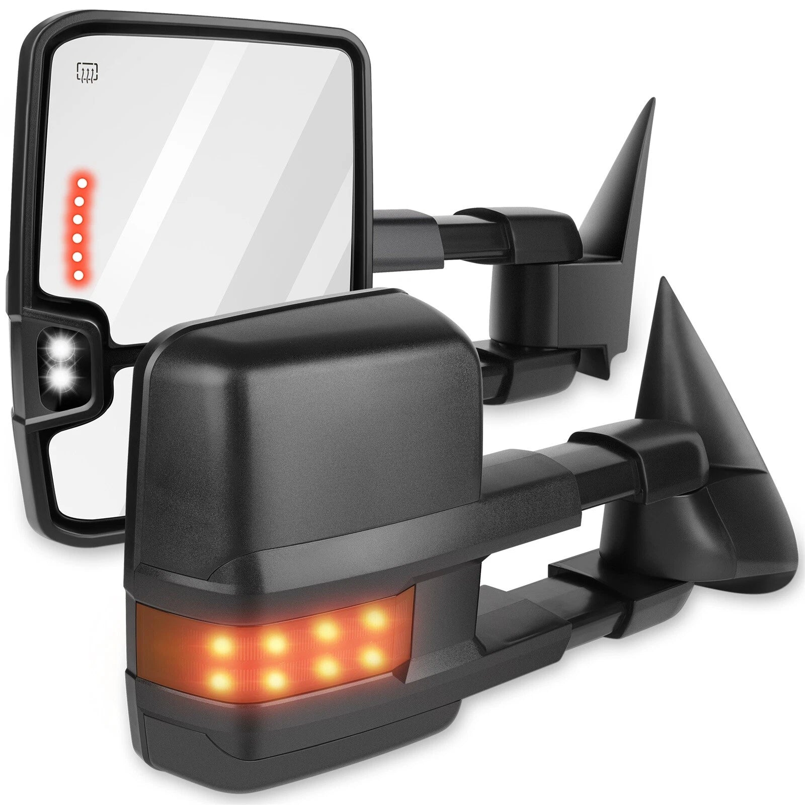 Pair of Power Heated LED Signal Towing Side View Mirrors for Silverado Sierra (2003–2006)